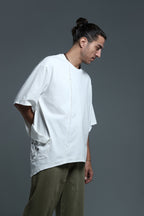 Assymetric detail cotton tshirt
