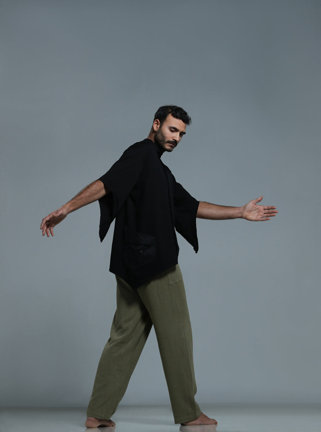 Assymetric detail cotton tshirt