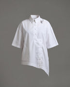 Offset tab cotton shirt
